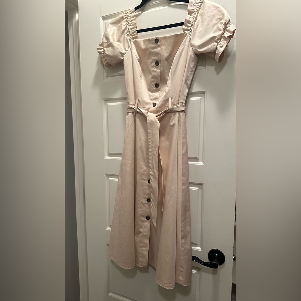 ANTONIO MELANI Cream Long Sleeve Dress
